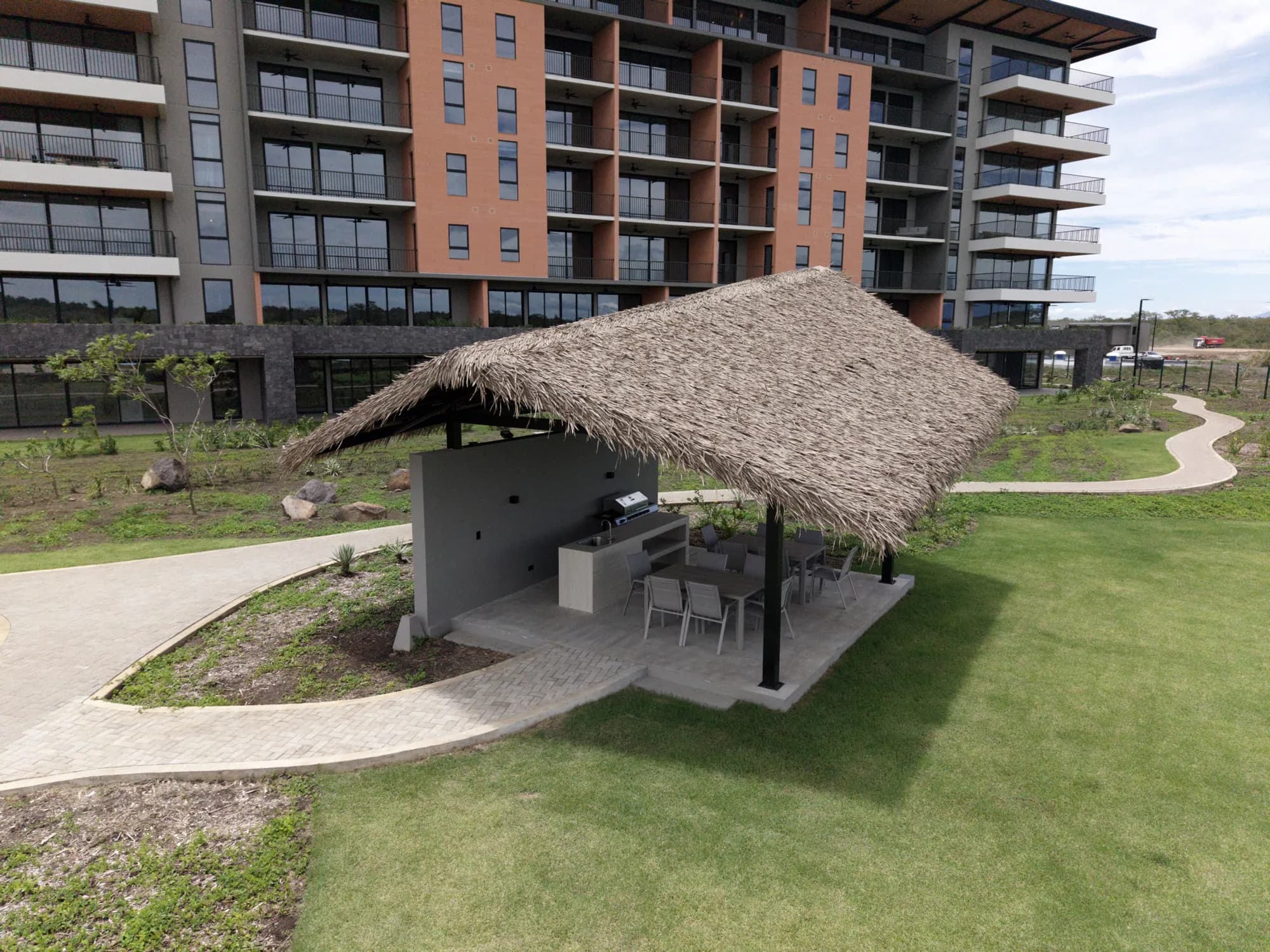 Palapa at the foot of the tower